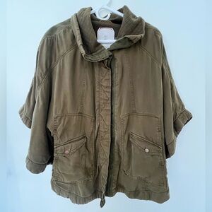 Olive Green Poncho with quilted interior